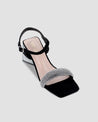 Sandalias de mujer con pedrería en negro - 5