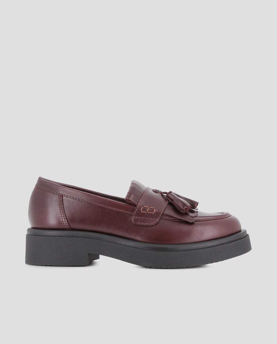 Mocasines de Piel Blogger Sophia Burdeos Mujer
